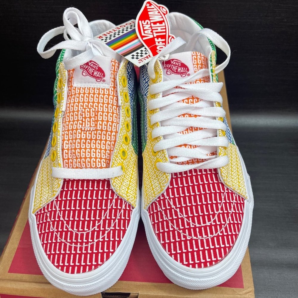 NEW Vans Sk8 Mid Pride LGTBQ womens size 8 classic shoes sneakers PRIDE - Picture 7 of 11